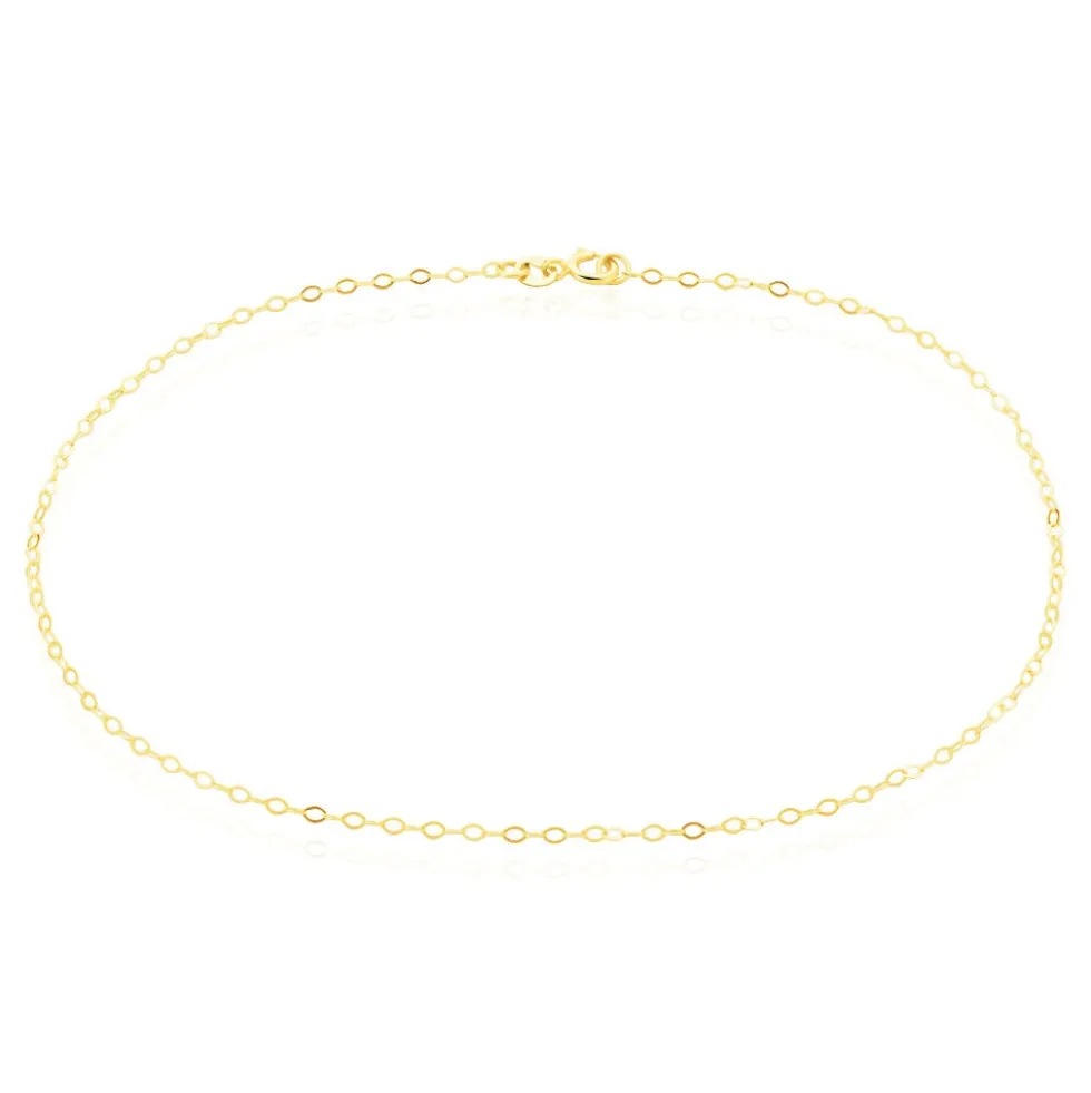 Chaîne De Cheville Maille Forçat Or Jaune