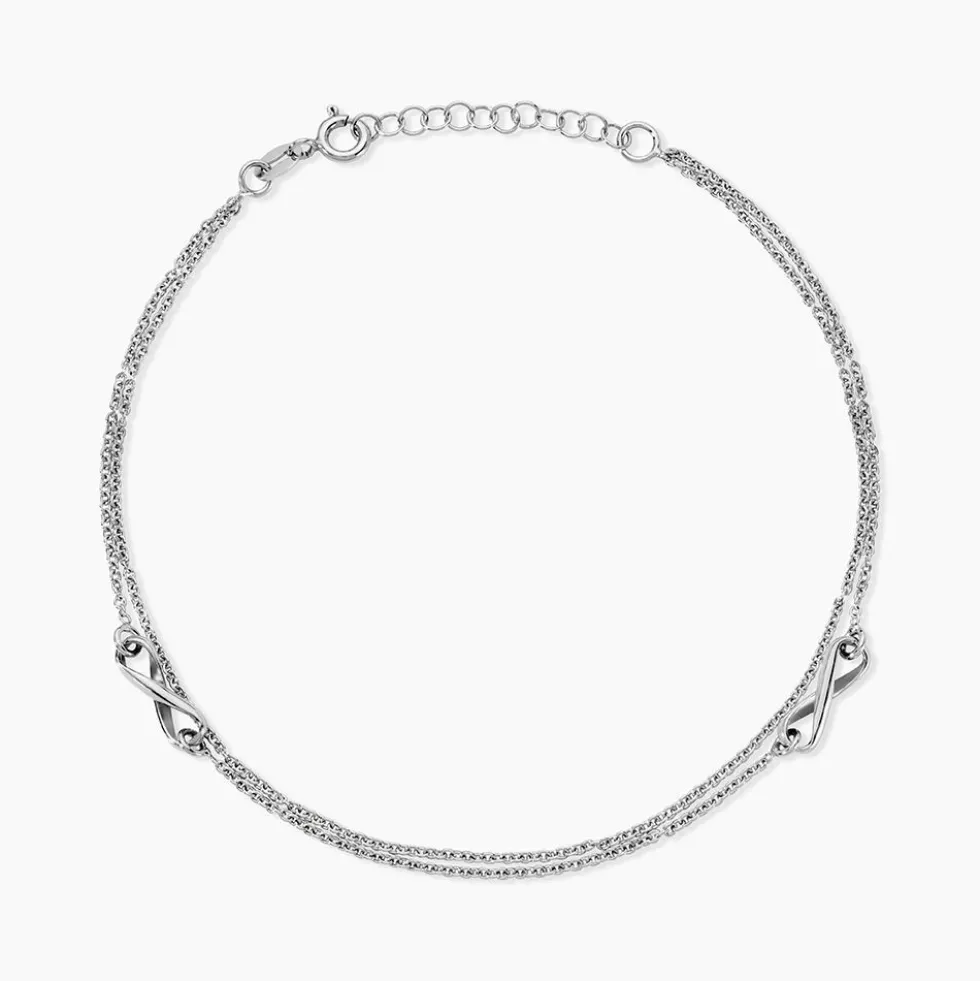 Chaîne De Cheville Noelle Argent Blanc