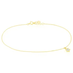 Chaîne De Cheville Valentiane Or Jaune Oxyde De Zirconium