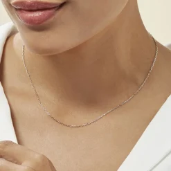 Chaîne Igoa Maille Forçat Diamantee Or Blanc