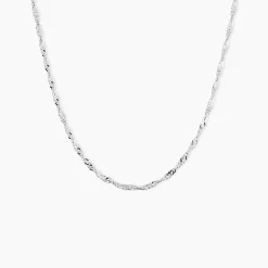 Chaîne Imanie Maille Singapour Or Blanc