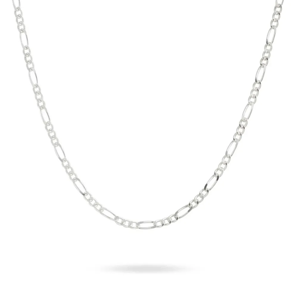 Chaîne Lyndsayae Maille Alternée 1/3 Argent Blanc