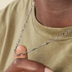 Chaîne Anilo Maille Alternée Argent Blanc
