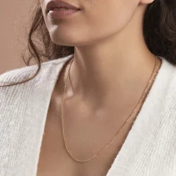 Chaîne Faneliaae Maille Forçat Diamantée Or Jaune