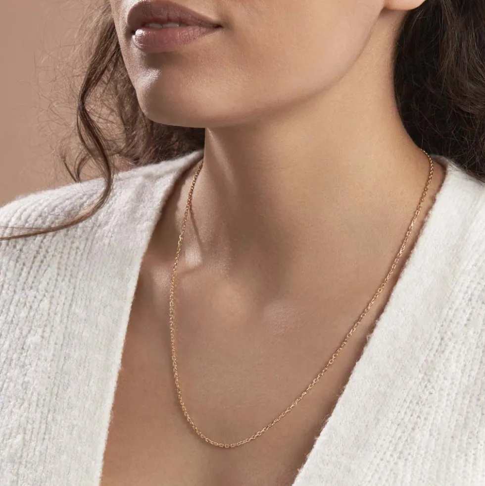 Chaîne Faneliaae Maille Forçat Diamantée Or Jaune