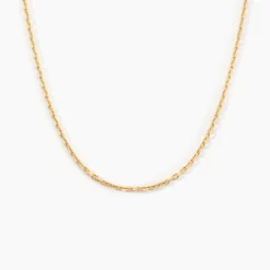 Chaîne Faneliaae Maille Forçat Diamantée Or Jaune