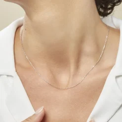 Chaîne Igoa Maille Forçat Diamantee Or Blanc