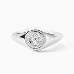 Chevalière Chesley Argent Blanc Oxyde De Zirconium