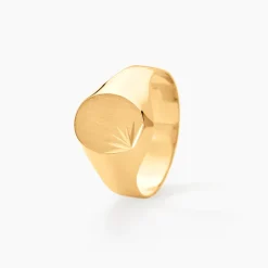 Chevalière Deimos Ovale Diamantee Soleil Or Jaune