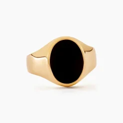 Chevalière Filipp Ovale Or Jaune Onyx
