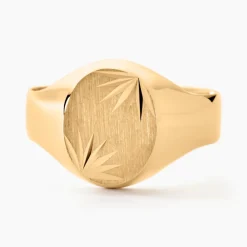 Chevalière Gerrard Ovale Diamantee Soleil Or Jaune