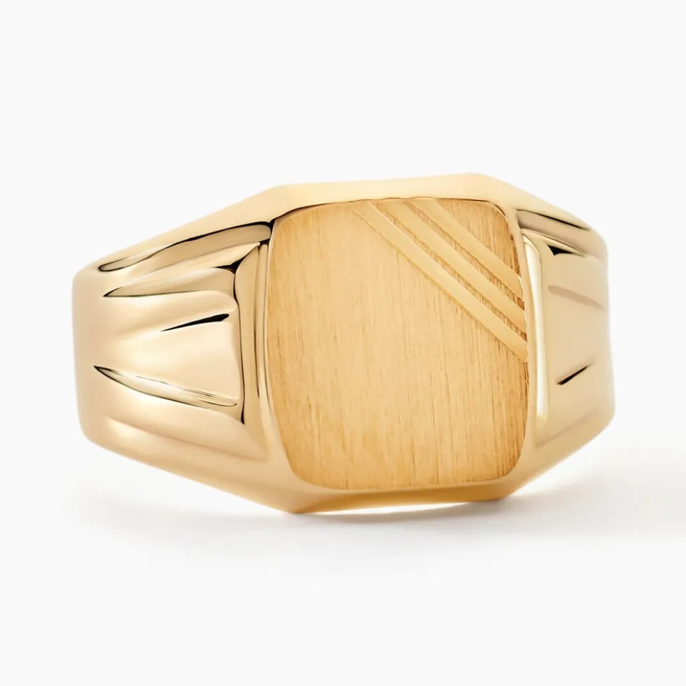 Chevalière Goliath Carree Diamantee Or Jaune