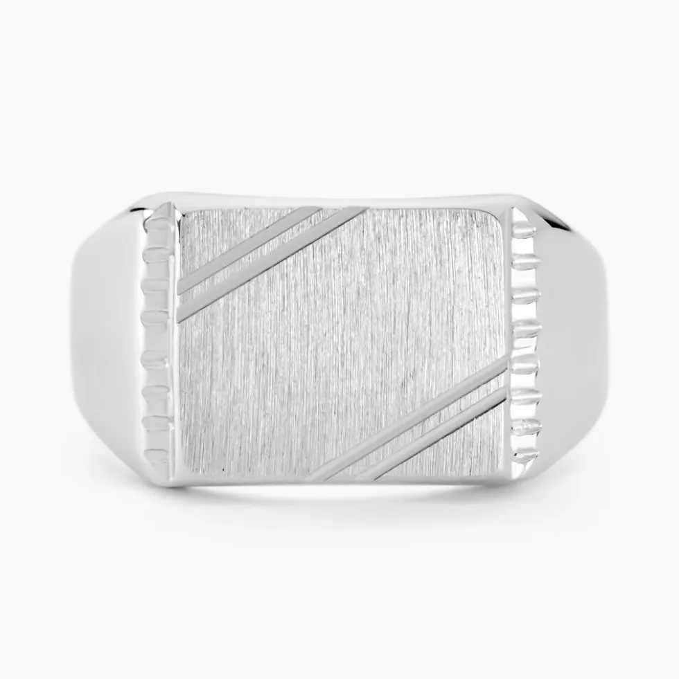 Chevalière Matthieu Argent Blanc