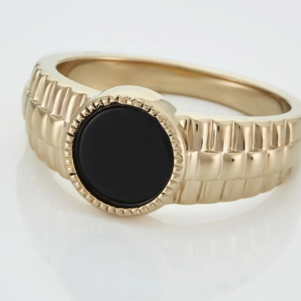 Chevalière Plaqué Or Jaune Haakon Onyx