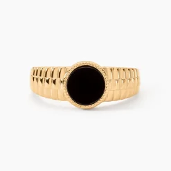 Chevalière Plaqué Or Jaune Haakon Onyx