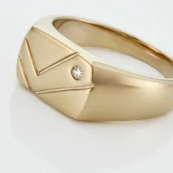 Chevalière Plaqué Or Jaune Gyorgy Oxyde De Zirconium