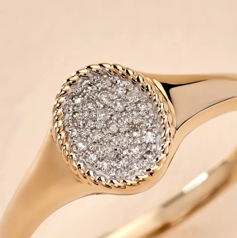 Chevalière Raza Or Jaune Diamant