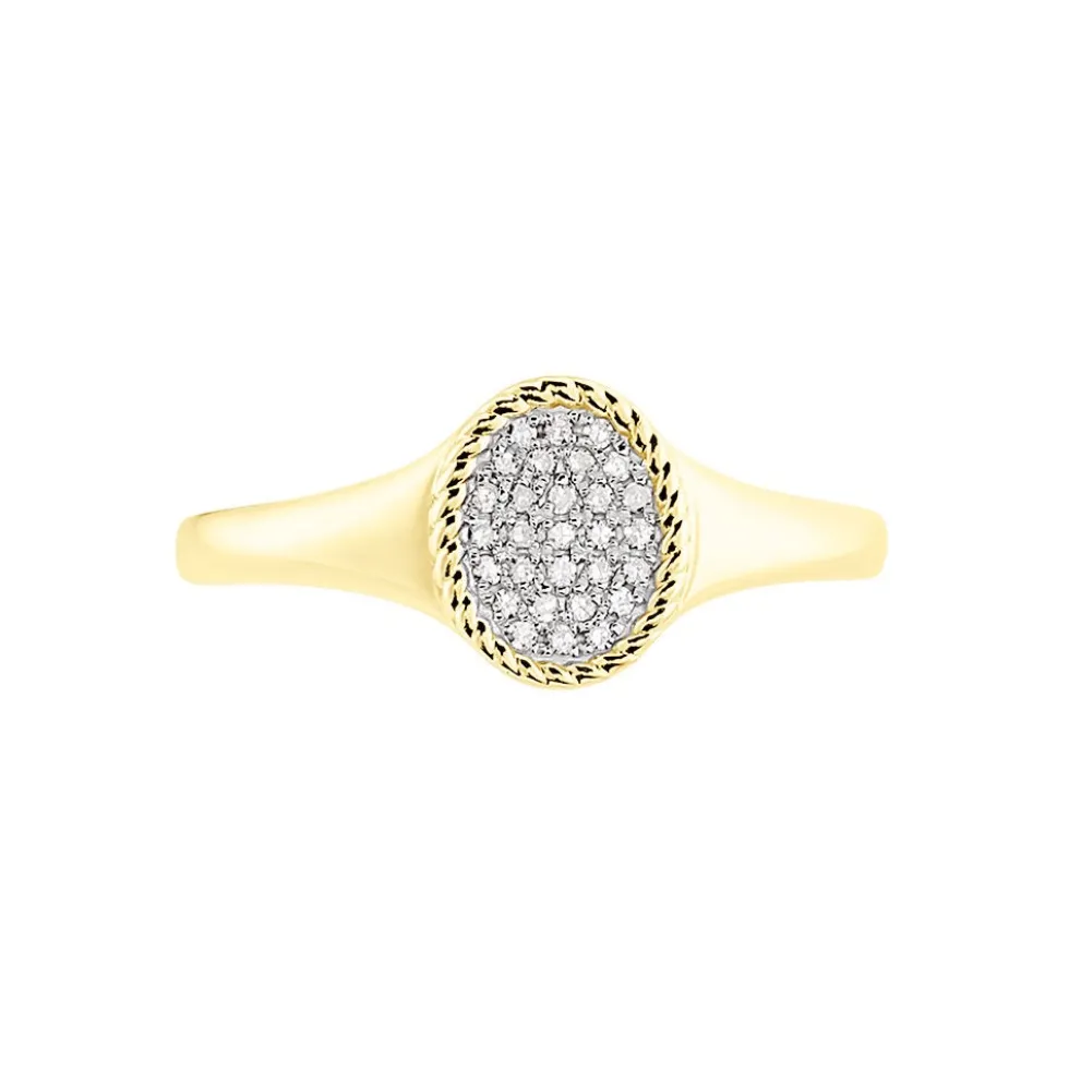 Chevalière Raza Or Jaune Diamant