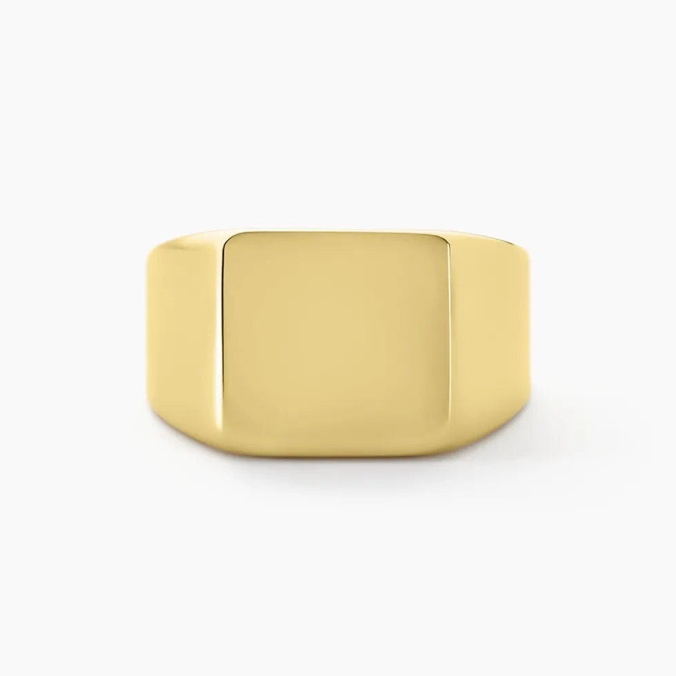 Chevalière Winebald Acier Jaune