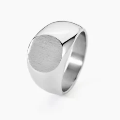 Chevalière Acier Blanc Jerald