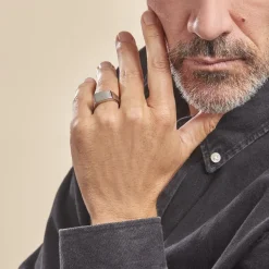 Chevalière Acier Gris Luciano