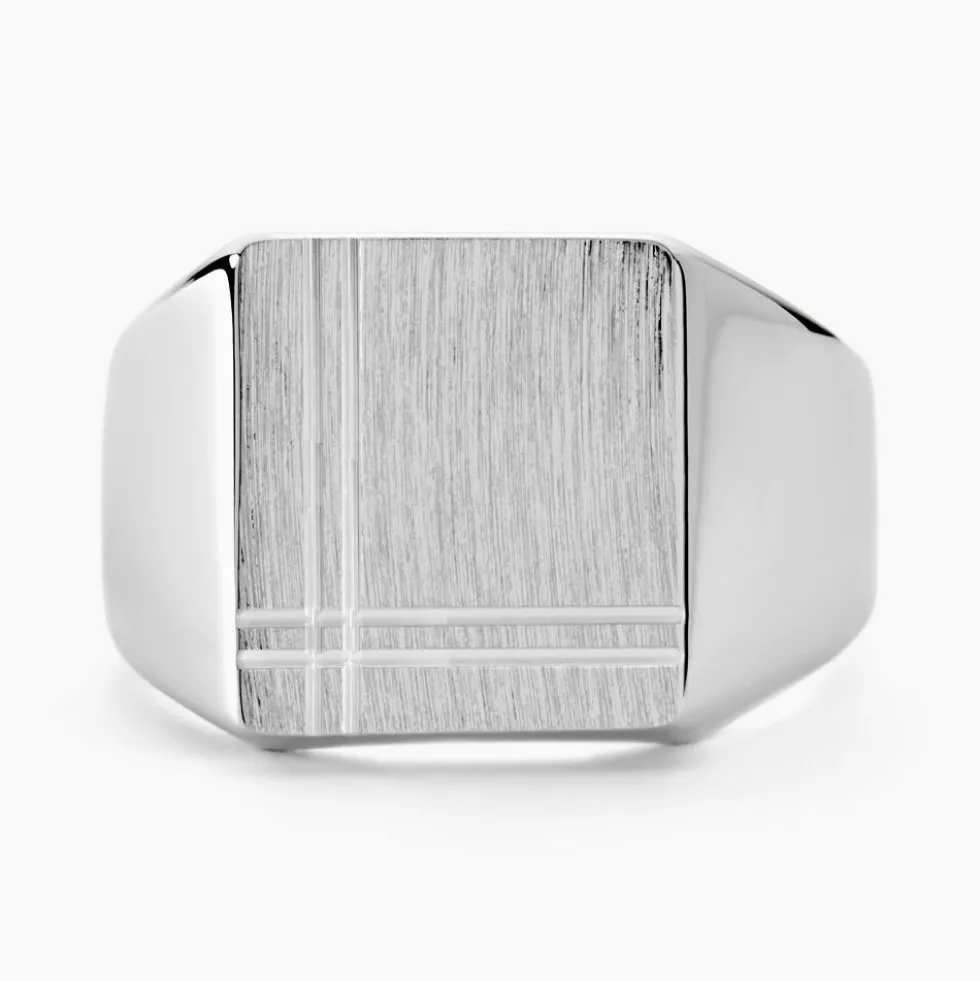 Chevalière Cillian Argent Blanc