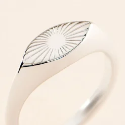Chevalière Dalia Argent Blanc