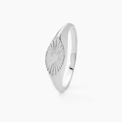 Chevalière Dalia Argent Blanc