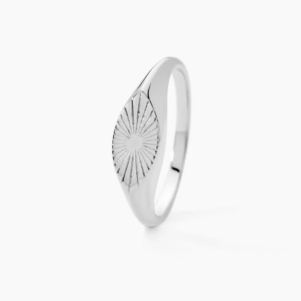 Chevalière Dalia Argent Blanc