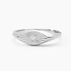 Chevalière Dalia Argent Blanc