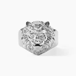 Chevalière Guess Lion King Acier Argenté