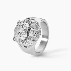 Chevalière Guess Lion King Acier Argenté