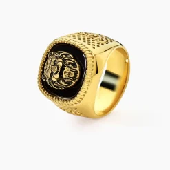 Chevalière Guess Lion King Acier Doré