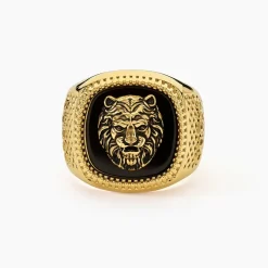 Chevalière Guess Lion King Acier Doré