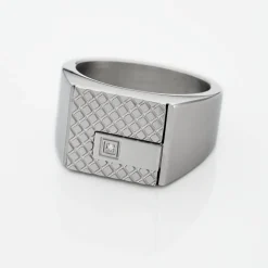 Chevalière Phebus Him Acier Blanc Diamant