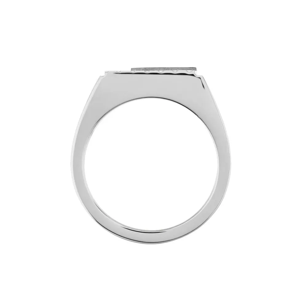 Chevalière Phebus Him Acier Blanc Diamant