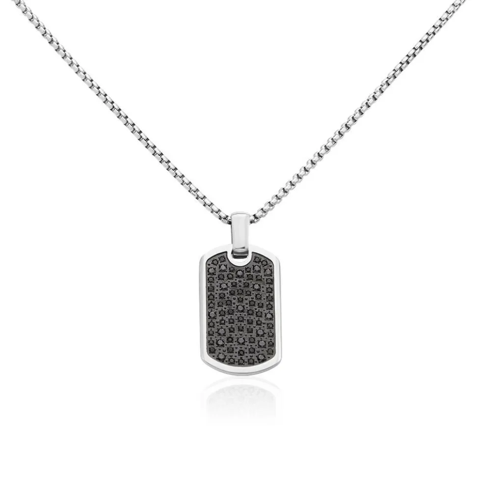 Collier Acier Blanc Sonad Oxydes De Zirconium