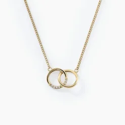 Collier Acier Doré Oxydes De Zirconium