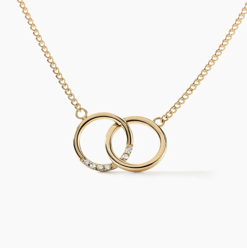 Collier Acier Doré Oxydes De Zirconium