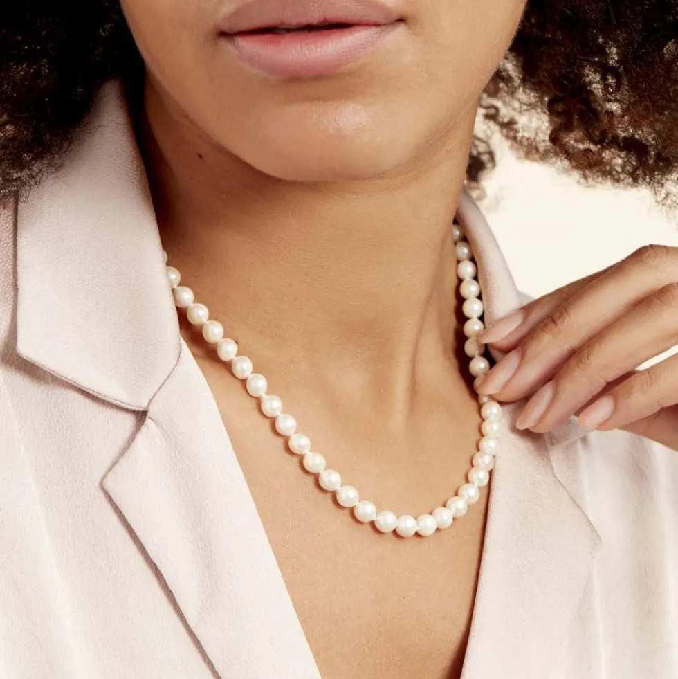 Collier Aicha Or Jaune Perle De Culture D'akoya