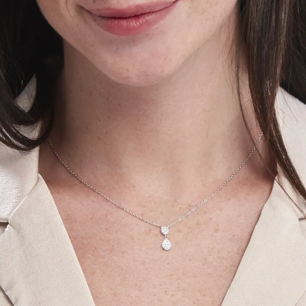 Collier Aletha Argent Blanc Oxyde De Zirconium