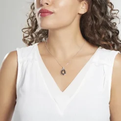 Collier Alican Argent Blanc Oxyde De Zirconium Et Céramique