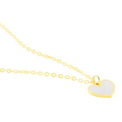 Collier Amaryllis Coeur Or Jaune Nacre
