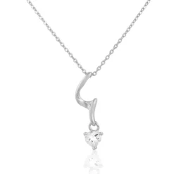 Collier Amayes Argent Blanc Oxyde De Zirconium