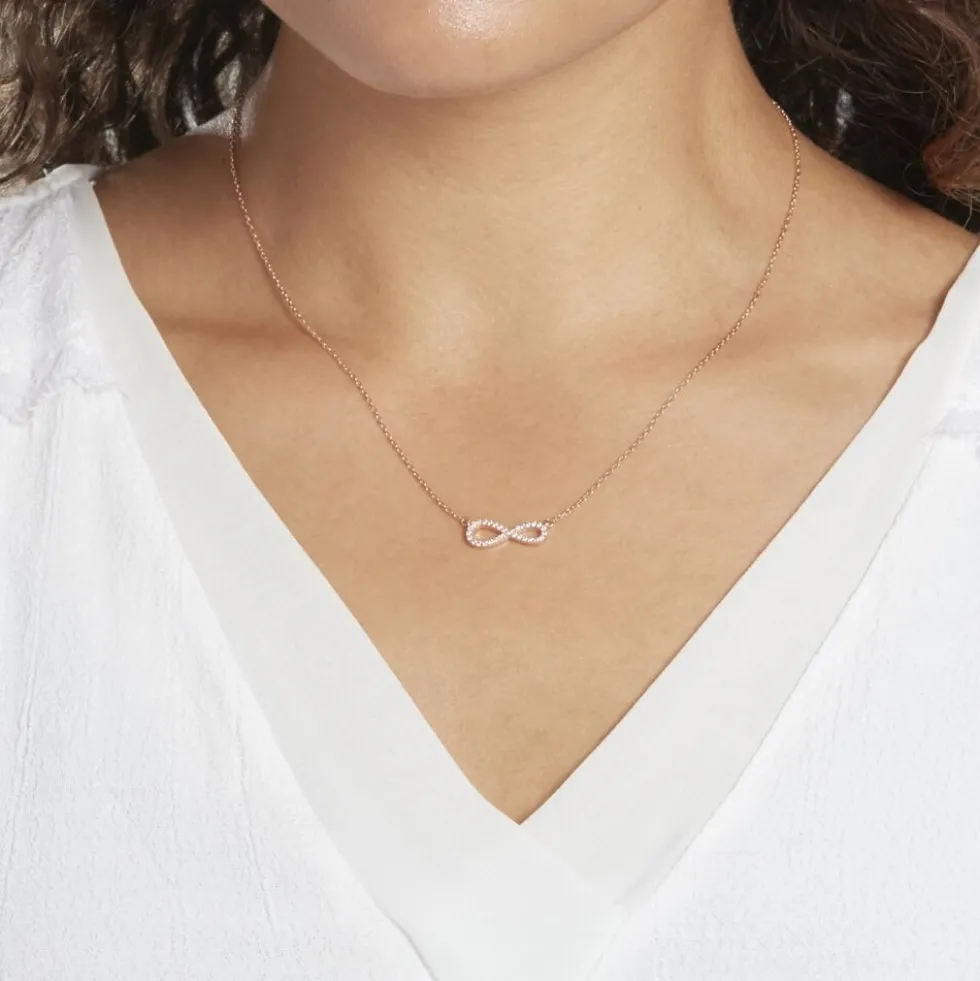 Collier Amita Argent Rose Oxyde De Zirconium
