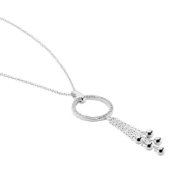 Collier Andde Argent Blanc Oxyde De Zirconium
