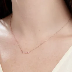 Collier Andrew Argent Rose Oxyde De Zirconium Rose