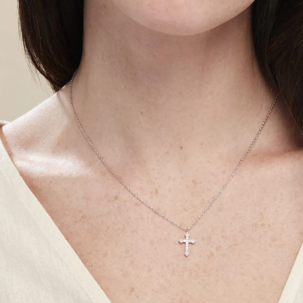 Collier Angel Argent Blanc Oxyde De Zirconium