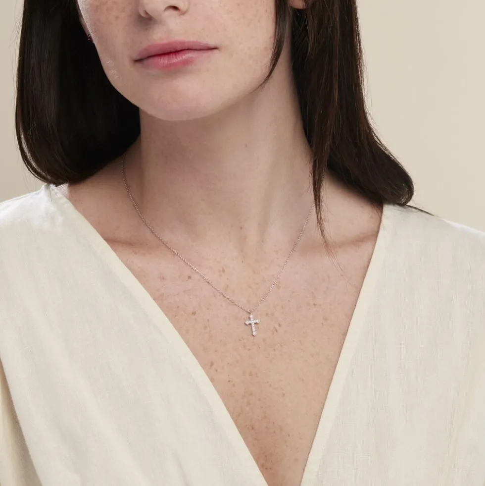 Collier Angel Argent Blanc Oxyde De Zirconium