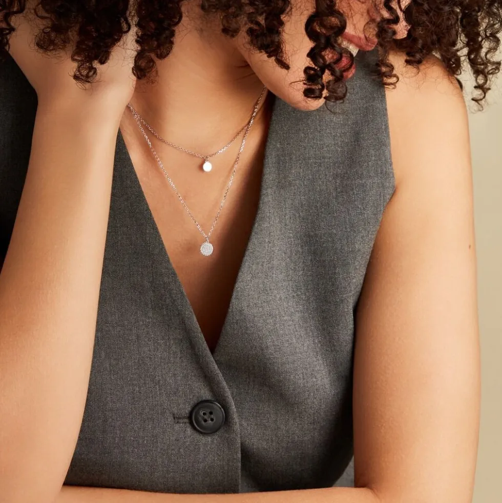 Collier Angeles Argent Blanc Oxyde De Zirconium
